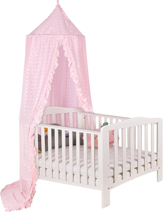 Princess Bed Canopy for Girls - Crib Canopy for Bed - Mosquito Net for Bed, Kids Bed Canopy with Princess Room Decor for Girls Bedroom,Children's Reading Room Decor (Pink)