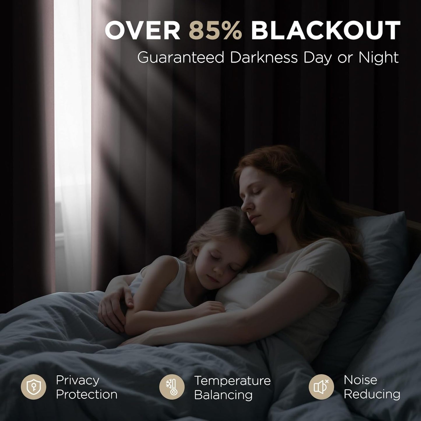 Joydeco Blackout Curtains 84 inches Long 2 Panels Set, Thermal Insulated Long Curtains & Drapes 2 Burg, Room Darkening Grommet Drapes for Bedroom Living Room Windows (W42 x L84 Inch, Chocolate)