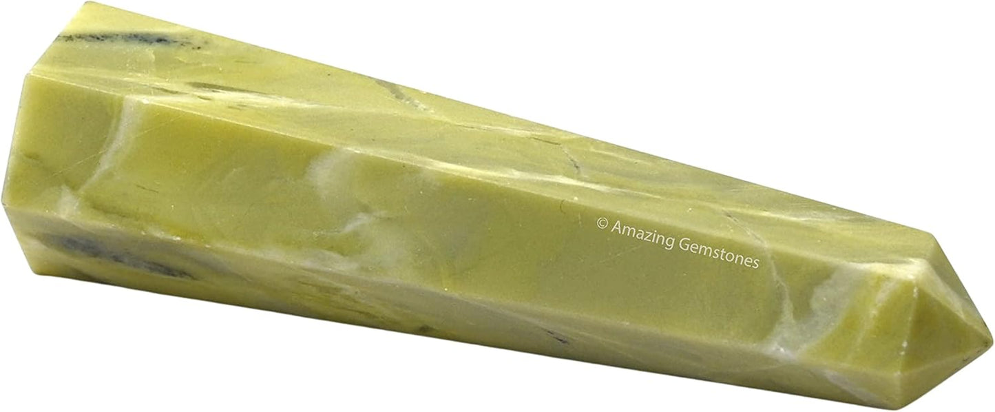 Amazing Gemstone Serpentine Crystal Towers - Natural Healing Crystal Point Obelisk for Reiki Healing and Crystal Grid (2 Inch to 3 Inch)