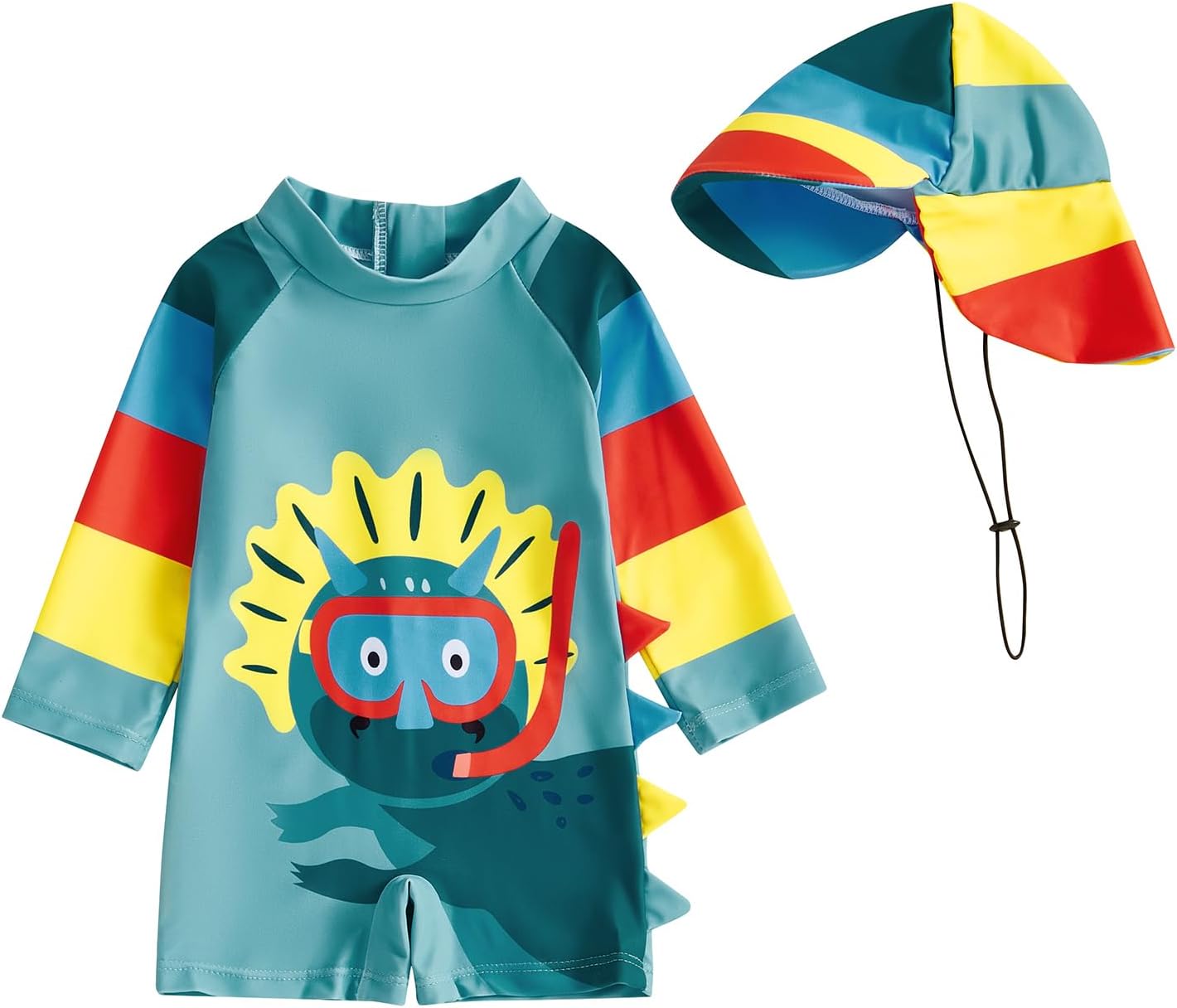 Hnyenmcko Baby/Toddler Boy Rash Guard Swimsuit Long Sleeve One Piece Zipper Swimwear Sunsuit Infant Bathing Suit Beachwear
