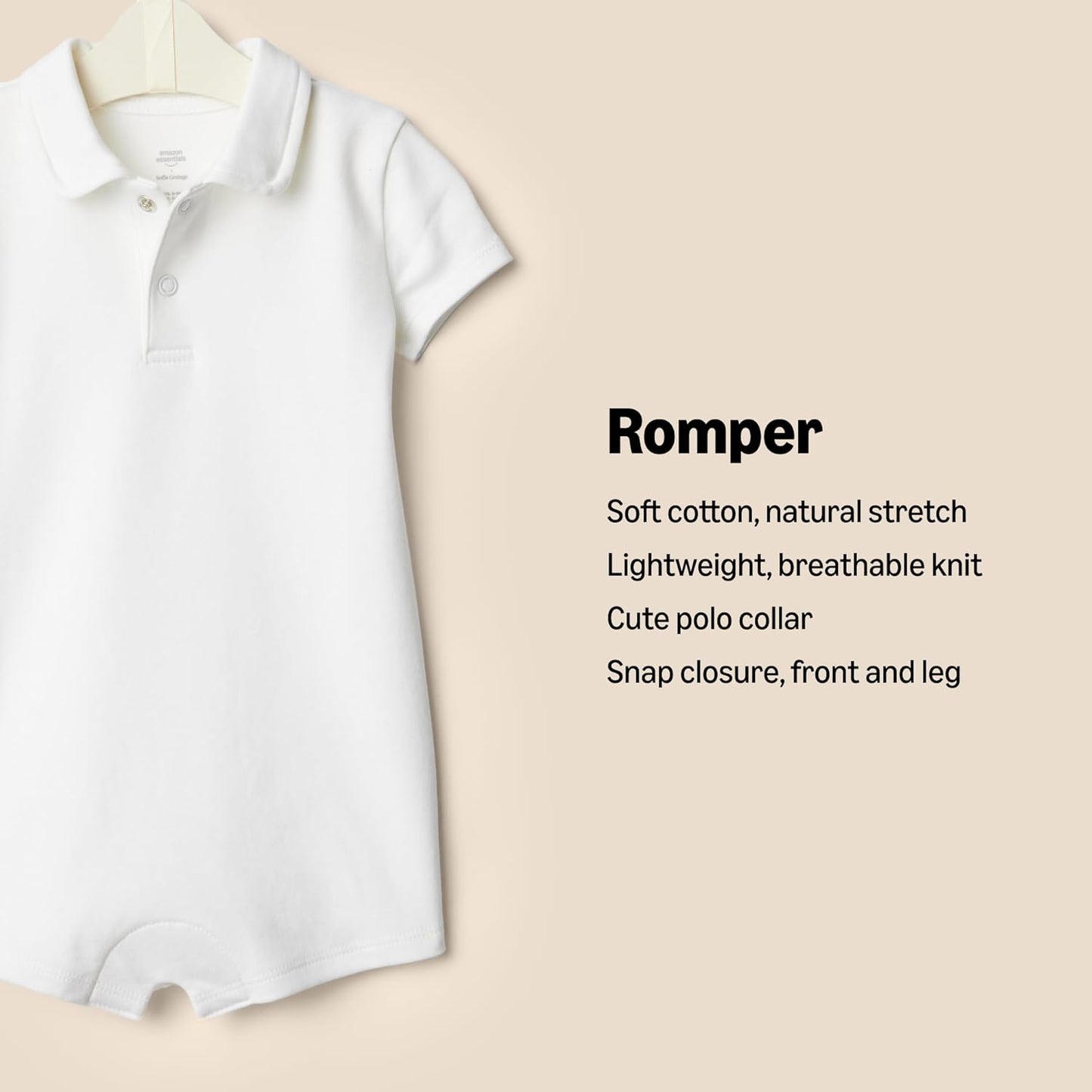 Amazon Essentials baby-boys Short Sleeve Romper