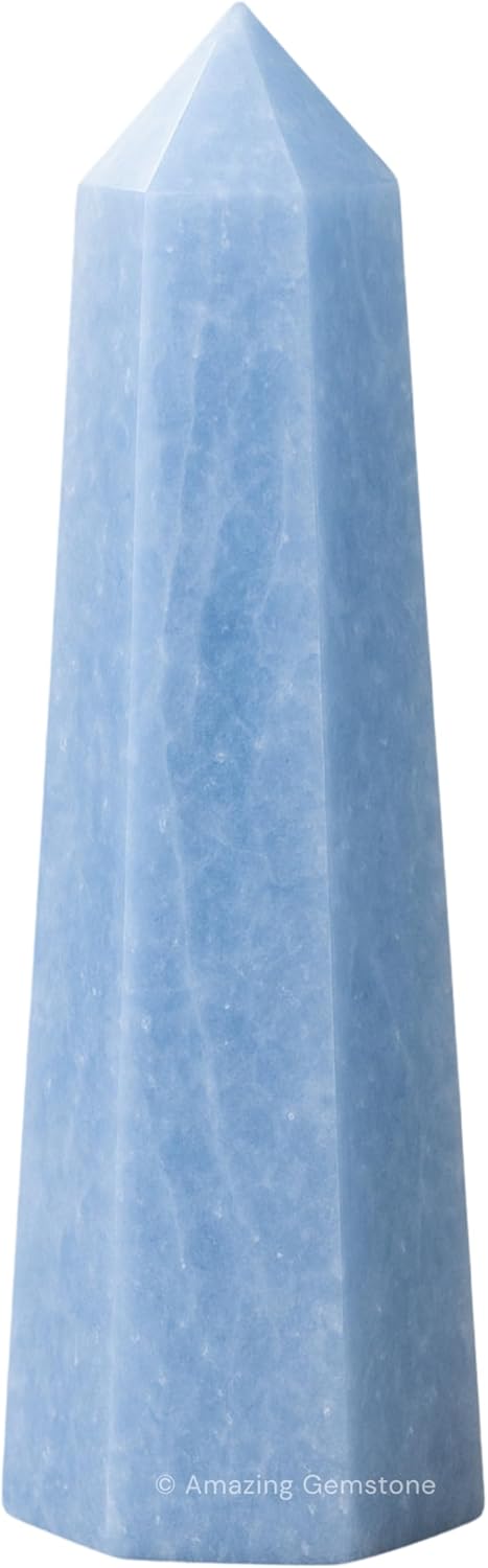 Amazing Gemstone Blue Calcite Celestite Crystal Towers ~ Natural Healing Crystal Point Obelisk for Reiki Healing and Crystal Grid (2" to 3" Inch)