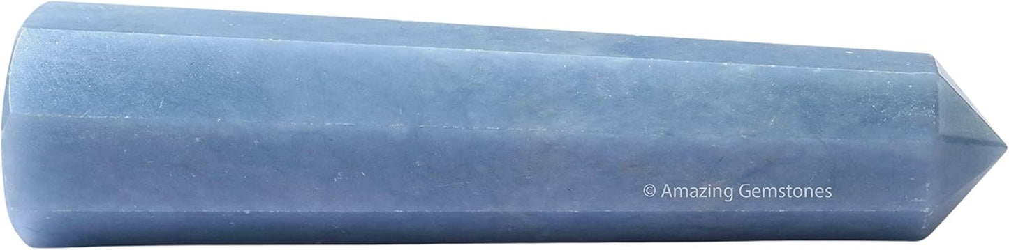 Amazing Gemstone Angelite Crystal Towers ~ Natural Healing Crystal Point Obelisk for Reiki Healing and Crystal Grid (2" to 3" Inch)