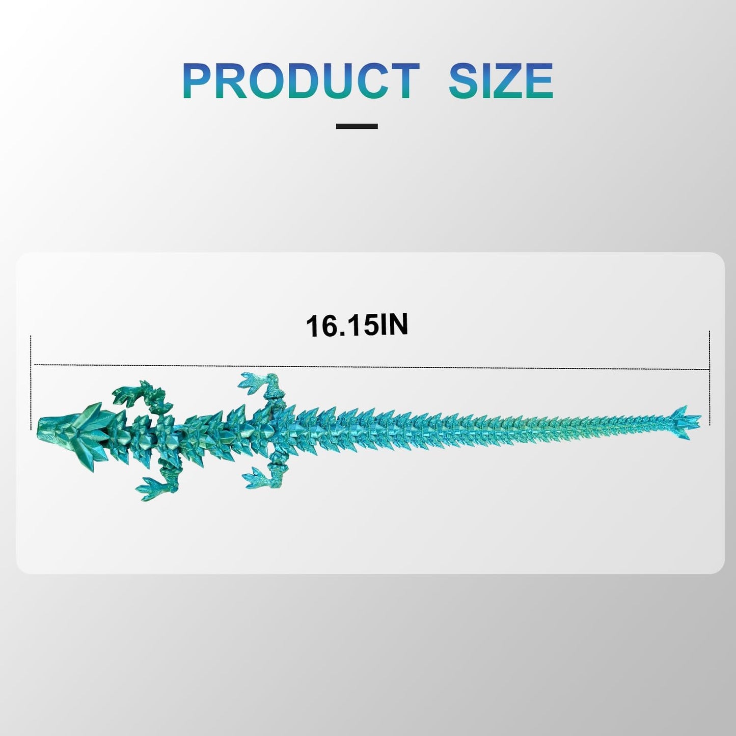 3D Printed Dragon with Dragon Egg 16.5'' Articulated Dragon Crystal Dragon Fidget Dragon Egg Toys Executive Desk Toys (Green, Dragon Only)