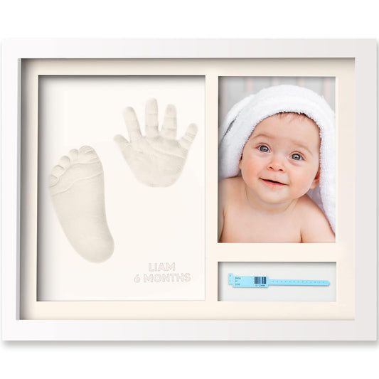 KeaBabies Baby Footprint Kit - Newborn Hand and Footprint Keepsake Frame, Nursery Picture Frame, Personalized New Mom Gifts & Baby Shower Gifts for Boys,Girls Nursery Decor(Alpine White)