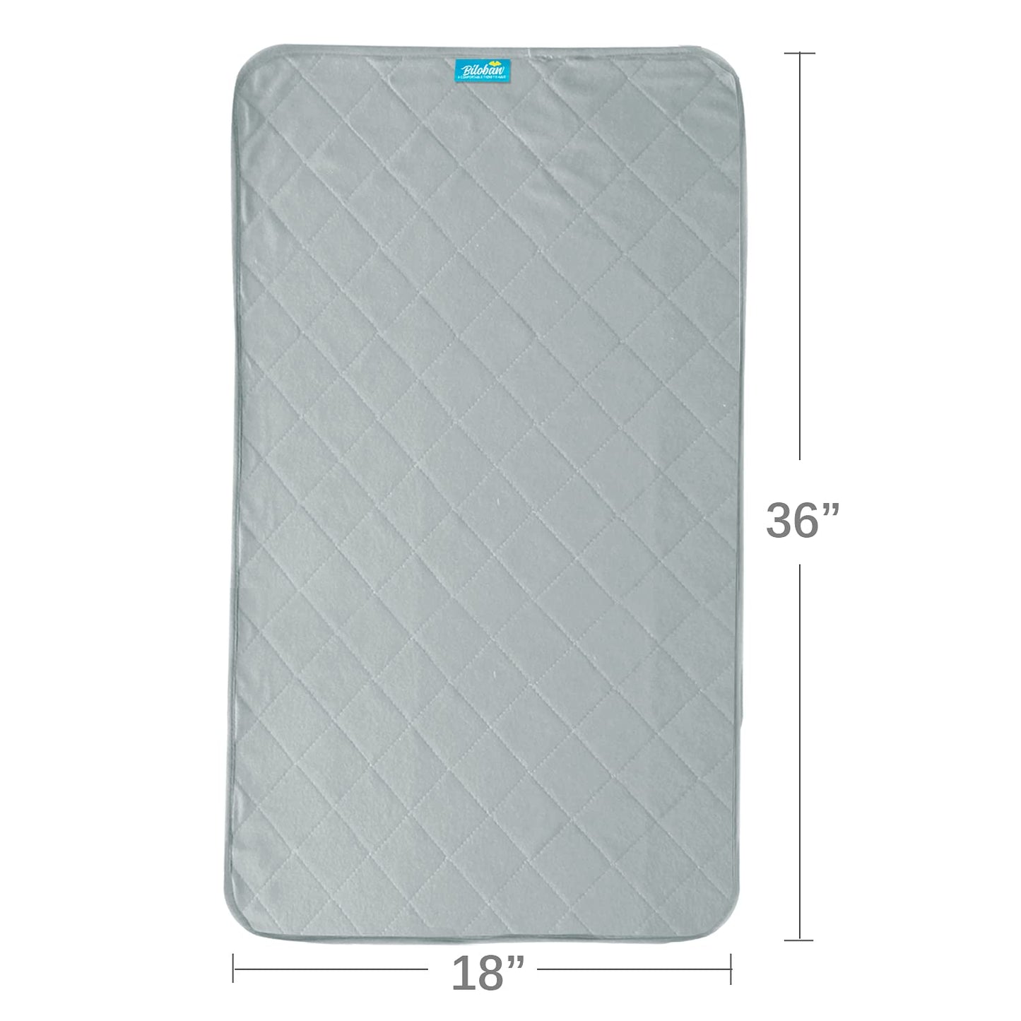 Waterproof Crib Mattress Protector 18" x 36", Non-Slip & Sturdy Mattress Pad Mat, 4 Layers Incontinence Bed Pad for Children Adults, Pets Training Pee Pad, Grey