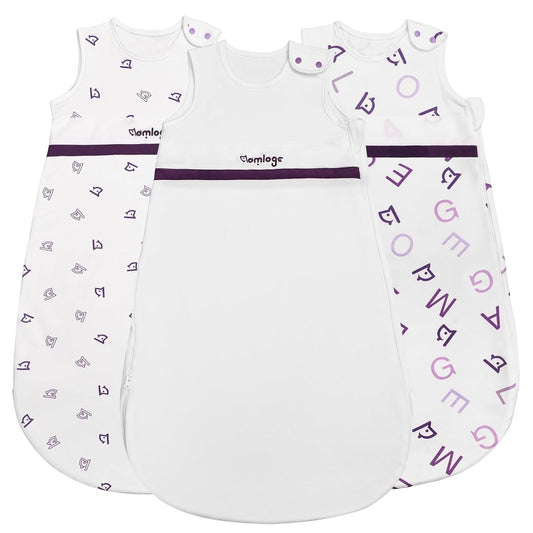 PuppyNap Baby Sleep Sack - 3-Pack Set, 12-18 Months, 100% Organic Cotton with 2-Way Zipper