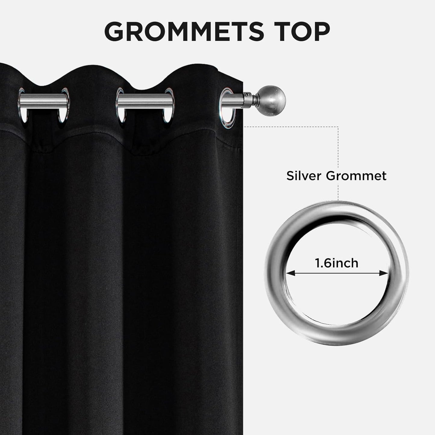 Joydeco Blackout Curtains 84 Inch Length 2 Panels Set, Thermal Insulated Long Drapes 2 Burg, Room Darkening Grommet Drapes for Living Room Bedroom Window