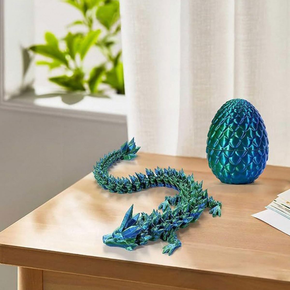 3D Printed Dragon Egg,Crystal Dragon Egg Fidget Toys,Flexible Joints Full Articulated Dragon with Egg,Executive Desk Toys for ADHD, Autism, Relief Anxiety