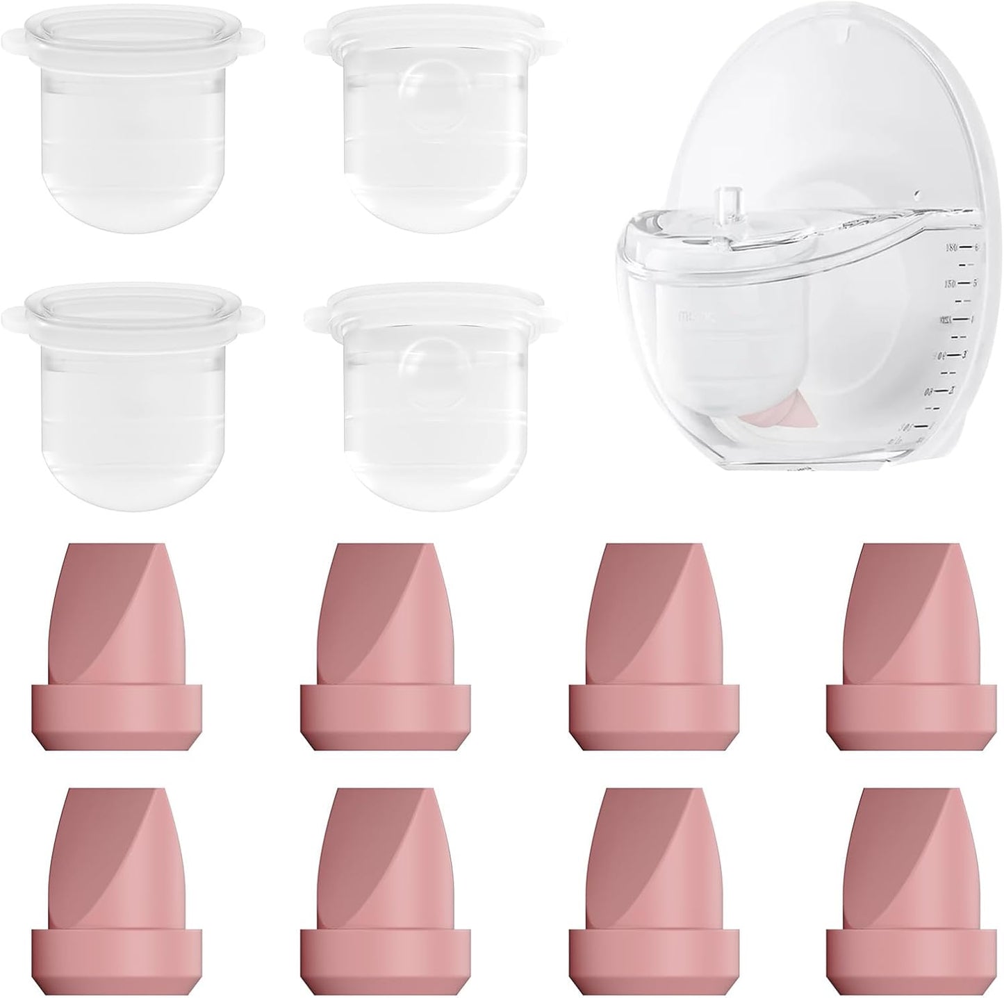 12PC M6 Breast Pump Replacement Accessories, Including 8pcs Duckbill Valve and 4pcs Diaphragms for Momcozy Mobile Style | M6, Replace for Momcozy Pump Parts, Not Original Parts, 12PC Red
