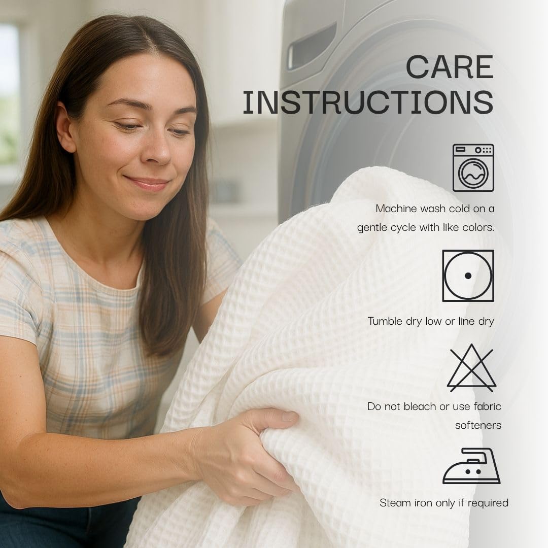 Salt Earth GOTS Certified 100% Organic Cotton Throw Blanket, 108" X 90" Waffle Blankets & Throws for Bed, Throw Blanket for Couch, Modern & Cozy Blanket, All Seasons, Comfy & Soft Blanket (Sea Foam)