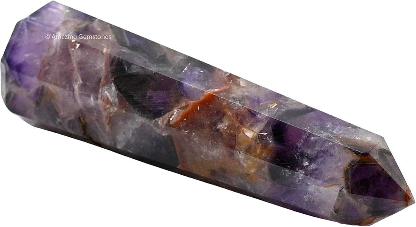 Amazing Gemstone Amethyst Chevron Crystal Towers ~ Natural Healing Crystal Point Obelisk for Reiki Healing and Crystal Grid (2" to 3" Inch)