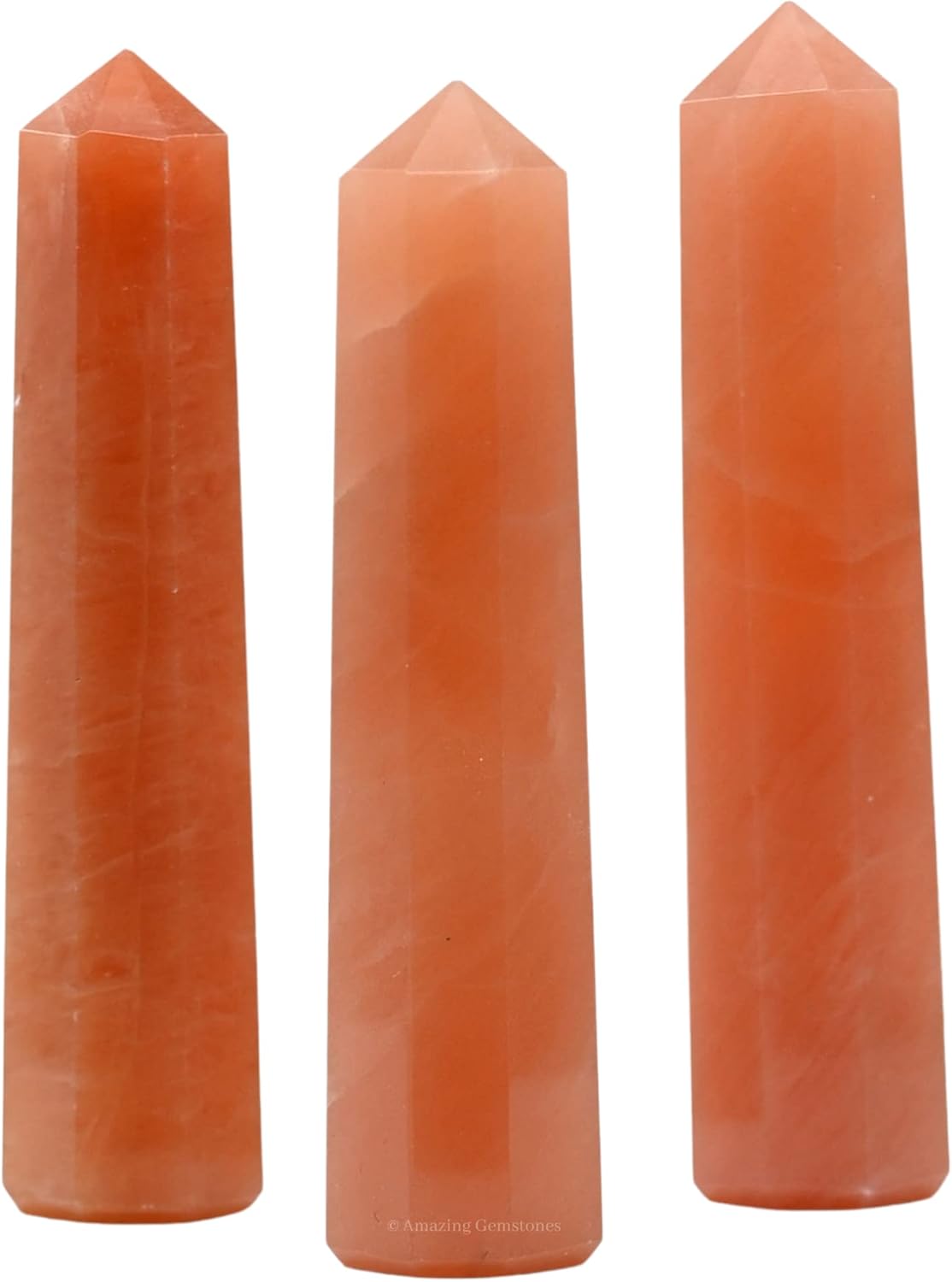 Amazing Gemstone Red Aventurine Crystal Towers - Natural Healing Crystal Point Obelisk for Reiki Healing and Crystal Grid (3 Inch)