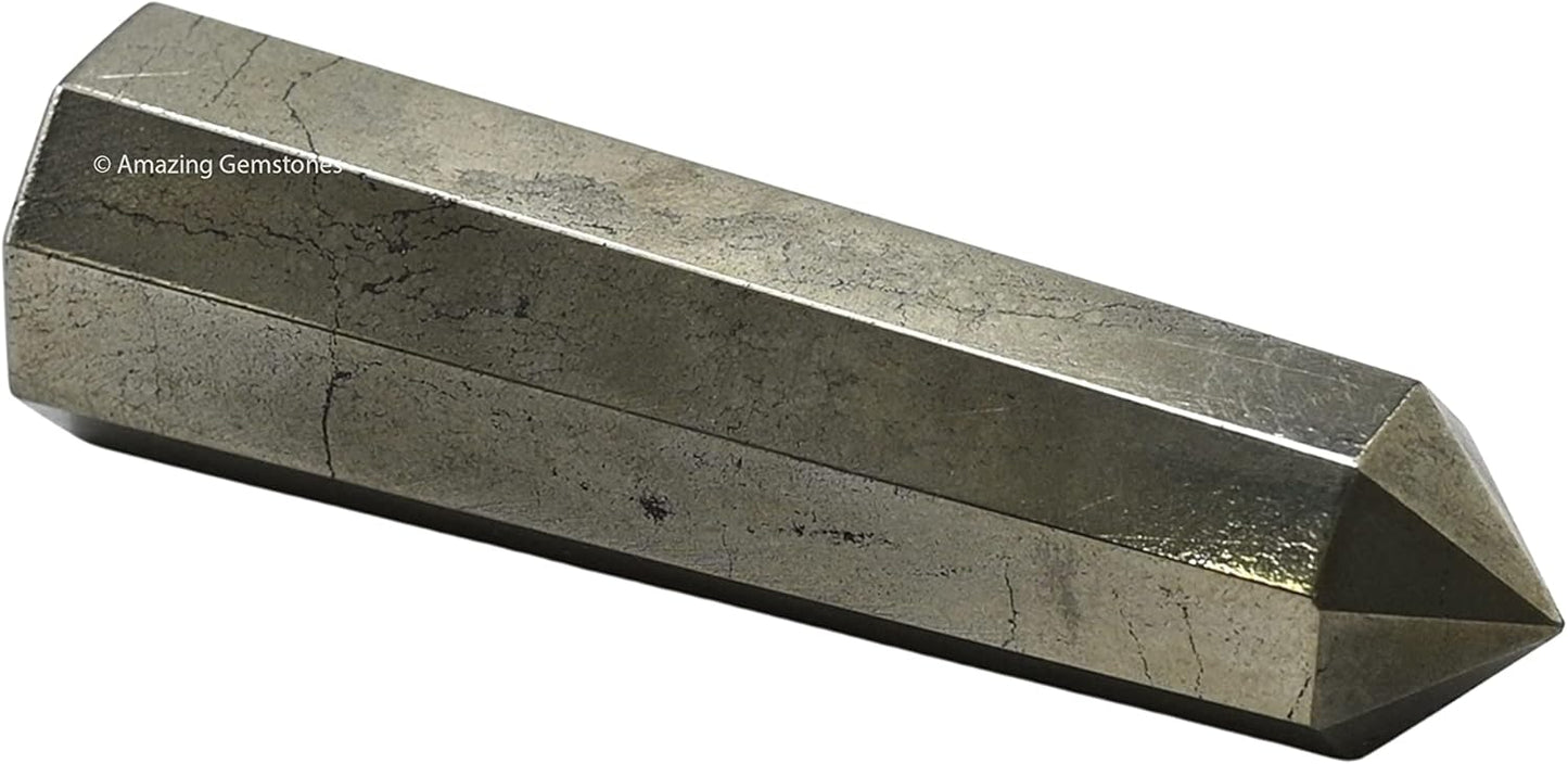 Amazing Gemstone Pyrite Crystal Towers - Natural Healing Crystal Point Obelisk for Reiki Healing and Crystal Grid (2 Inch to 3 Inch)