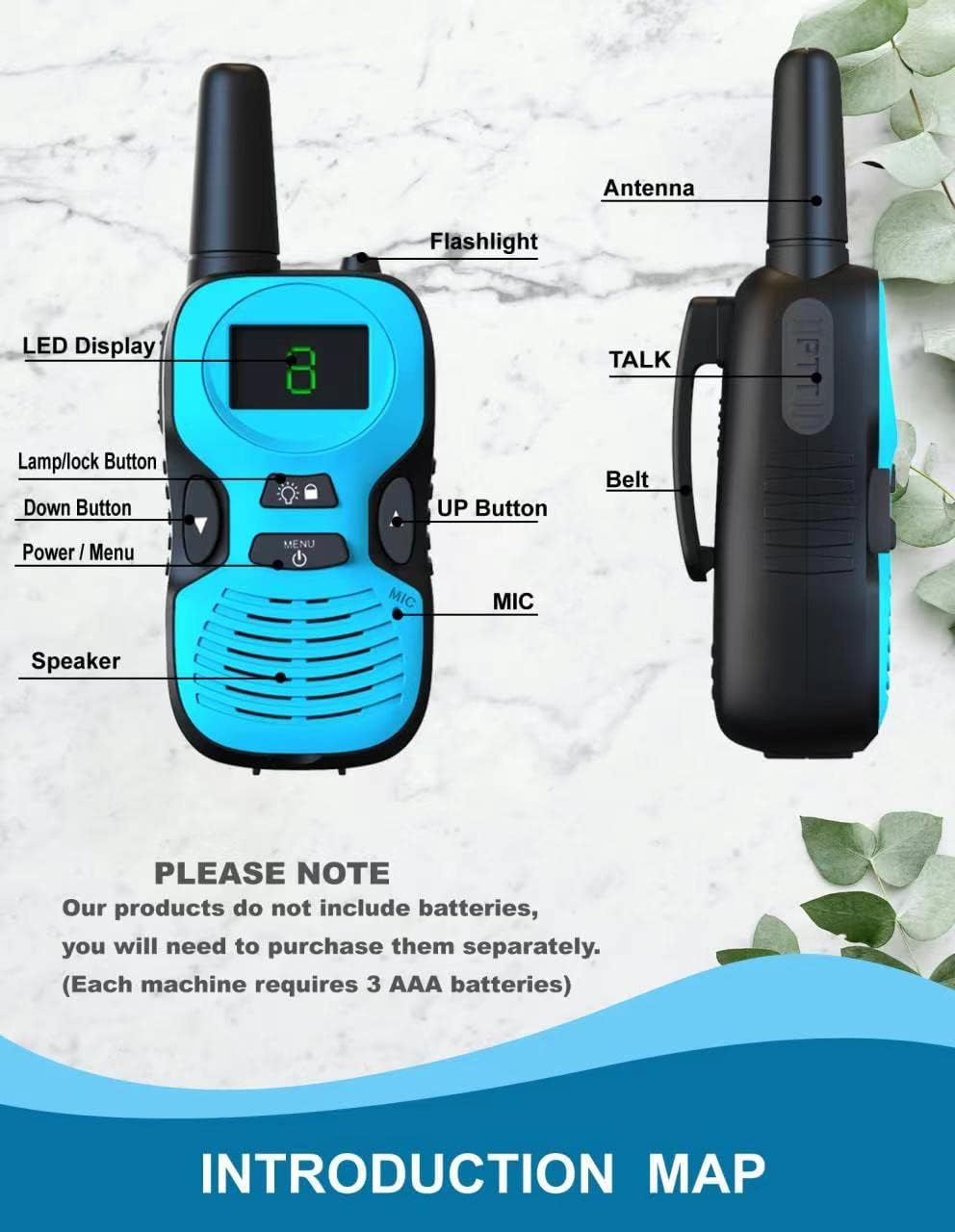 2Pcs Walkie Talkies for Kids Toys: Outdoor Toys for 3 4 5 6 7 8 9 10 11 12 Year Old Boys Girls Walkie Talkie Birthday Gifts - Long Range Camping Backyard Wakie-Talkies Party Favors Walky Talky