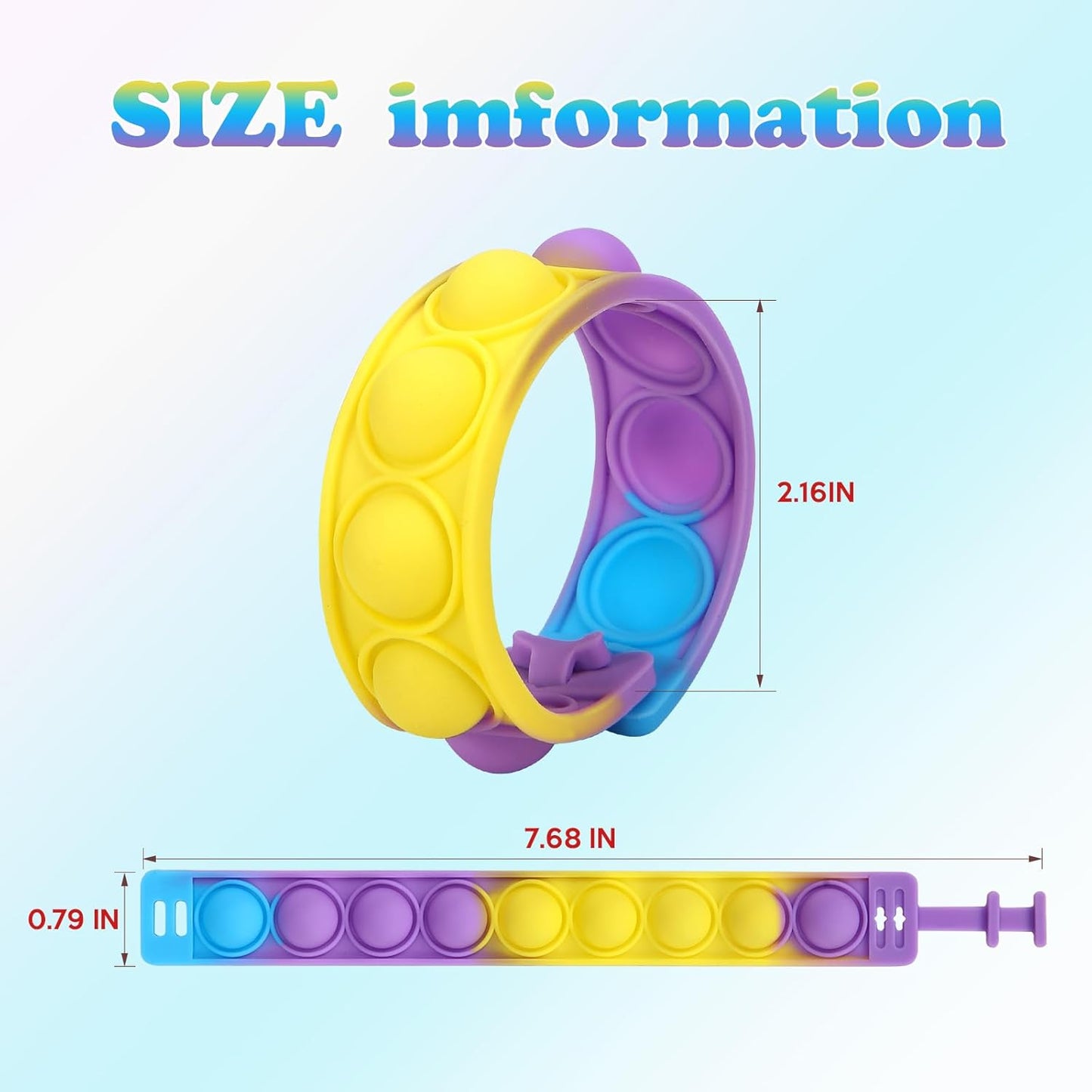 126 PCS Pop Bracelet it Fidget Toys Pack, Fidget Bracelet Birthday Party Gifts, Decompression Wristband with Autistic & ADHD,Fidget Wristband as Return Gifts for Kids, Fidgets Novelty Girls Toys