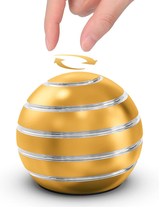 Adults Fidget Toys, 1.77" Kinetic Spinning Desk Toys for Office for Adults, Kids Fidget Toys for Anxiety, ADHD, Autism for Party Favors, Pinata Filler (1.77", Gold)