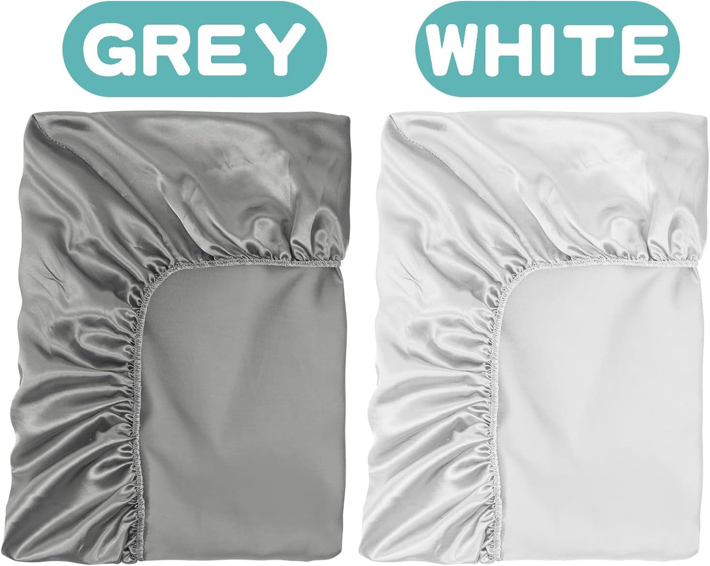 2 Pack Silk Crib Sheets for Baby with Sensitive Hair Satin Baby Mattress Sheet Boys and Girls Unisex 52’’x28’’x8’’ Fitted Sheets