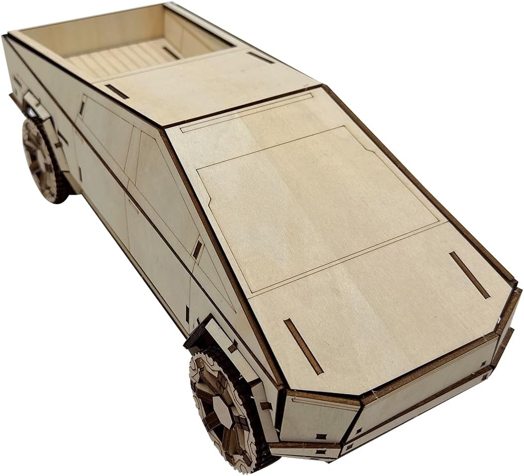 3D Wooden Car Model - Pickup Truck - Unique Collectible Wooden Model Kit for Adults - Perfect Desk Toy and Display Gift for Boys and Girls