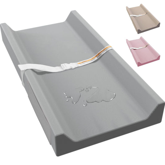 Vegan Leather Baby Changing Pad, Waterproof & Wipeable Soft Diaper Changing Mat 32" x 16.6" Comfortable Infant Changing Station for Dresser & Table