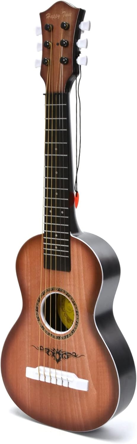 23" Acoustic Guitar, Kids 6 String Toy Guitar - Realistic Steel Strings - Beginner Practice First Musical Instrument for Children, Toddlers (Walnut)