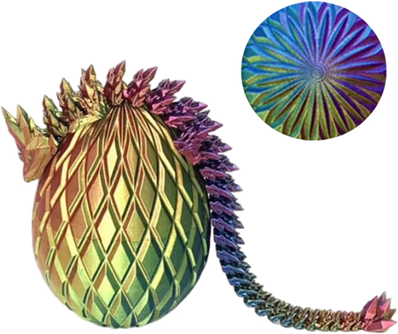 3D Printed Dragon Egg,Dragon Eggs with Dragon Inside,Crystal Dragon Fidget Toys,Full Articulated Dragon Dragon in Egg,Adults Fidget Toys for Autism ADHD (3 Colors red Yellow Blue)