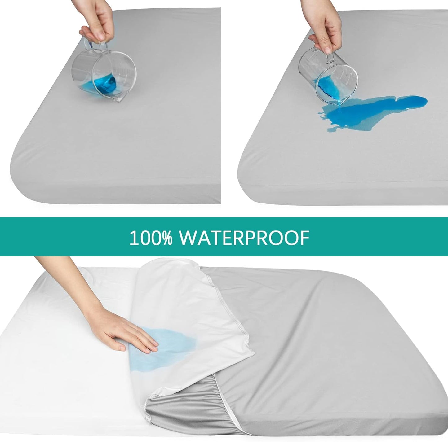 Waterproof Bassinet Sheets Fit for Miclassic, Baby Delight, TCBunny, Milliard, Dream On Me Traveler/Skylar and Other Bedside Sleeper Bassinet Mattress, 2 Pack, Ultra Soft Microfiber Sheets, Grey