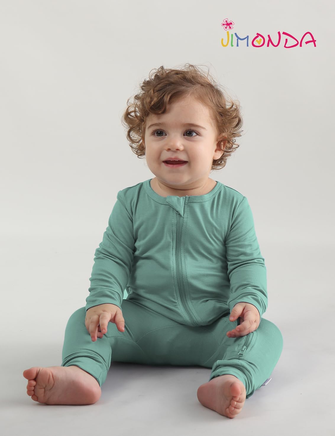Jimonda Baby Romper Boys Girls Bamboo Pajamas 2-Way Zipper Footless Unisex Long Sleeve Sleepers Sleep and Play 0-24 Months