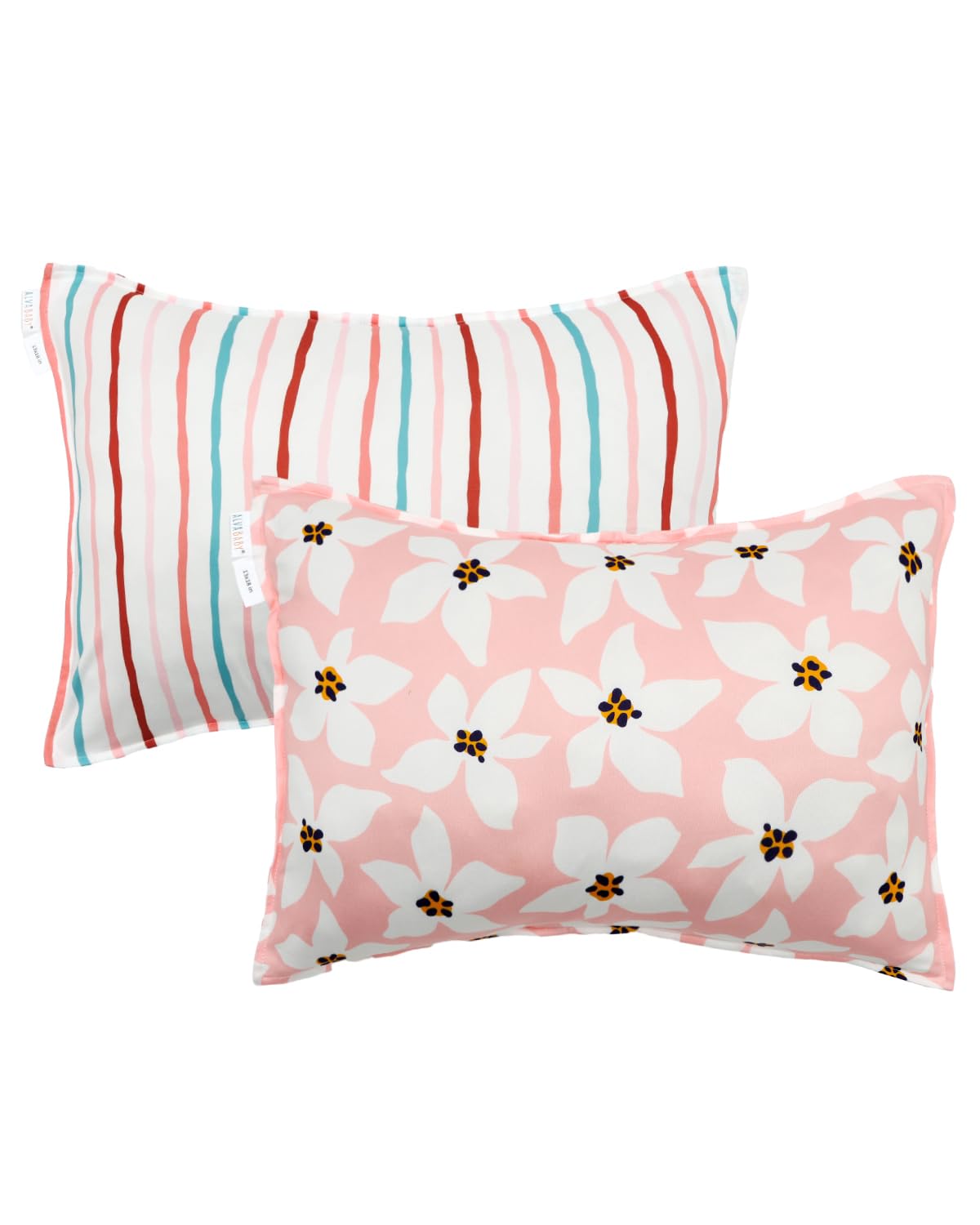 ALVABABY Toddler Pillowcases Stretchy Soft Kids Pillow Cover 2 Pack Fit 13"x 18" or 12"x16" Envelope for Girl Boy Sleepy Travel 2TPE27A