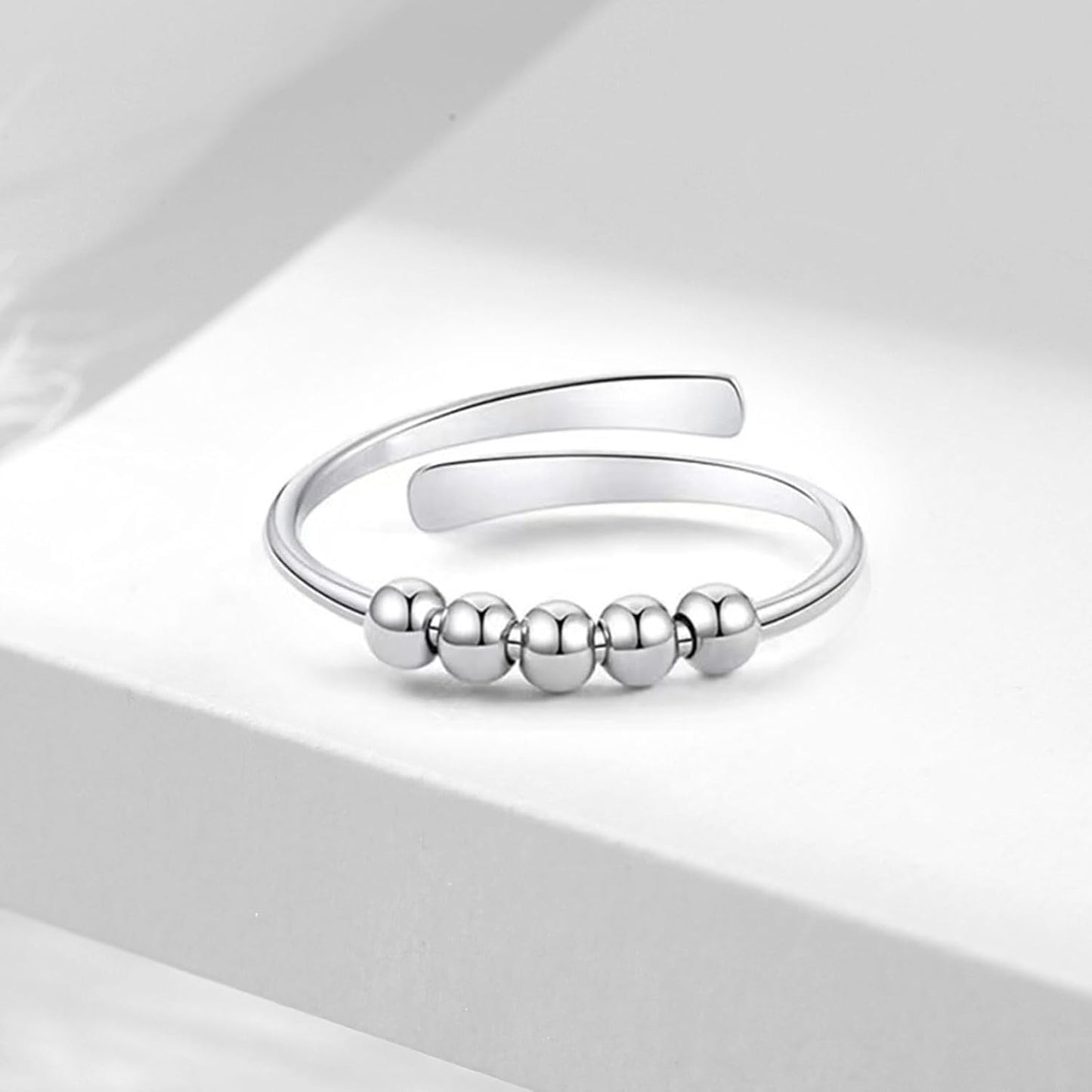 INFUSEU Funny Spinner Fidget Rings for Women Girls Anti Anxiety Stress Worry, Adjustable Size