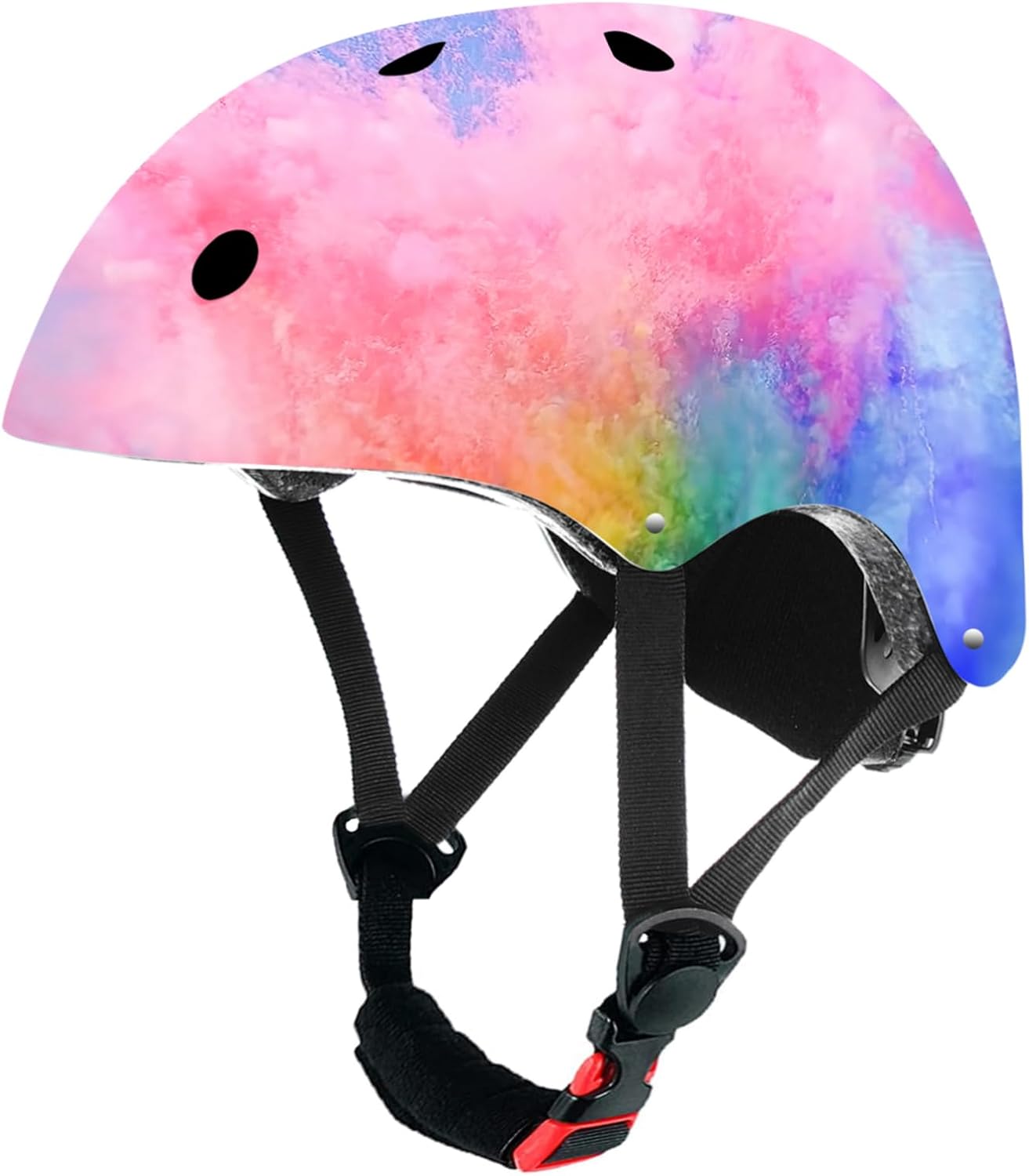 Adjustable Color Gradient Skateboard Helmet for 3-5-8-14+Ages【Toddler Kids Youth Adult】 Girls Boys Woman.Bike Helmet for Multi-Sports Cycling Bicycle Scooter Inline Roller Skate Rollerblading