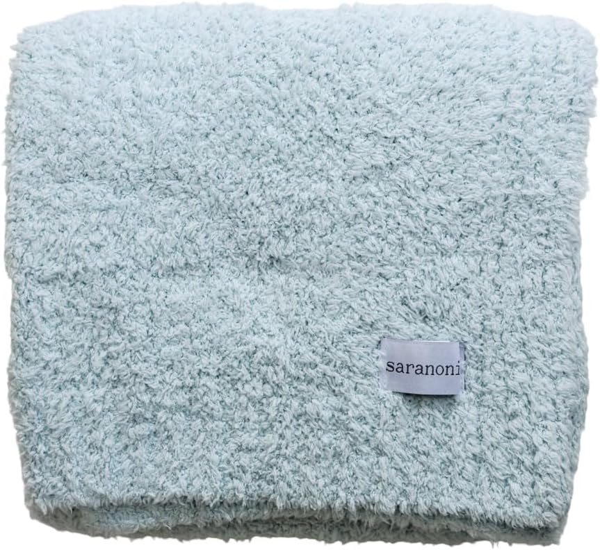 SARANONI Bamboni Luxury Baby Blanket | Plush Blanket for Infant Boys & Girls | Receiving Blanket 30” x 40” | Sky Blue