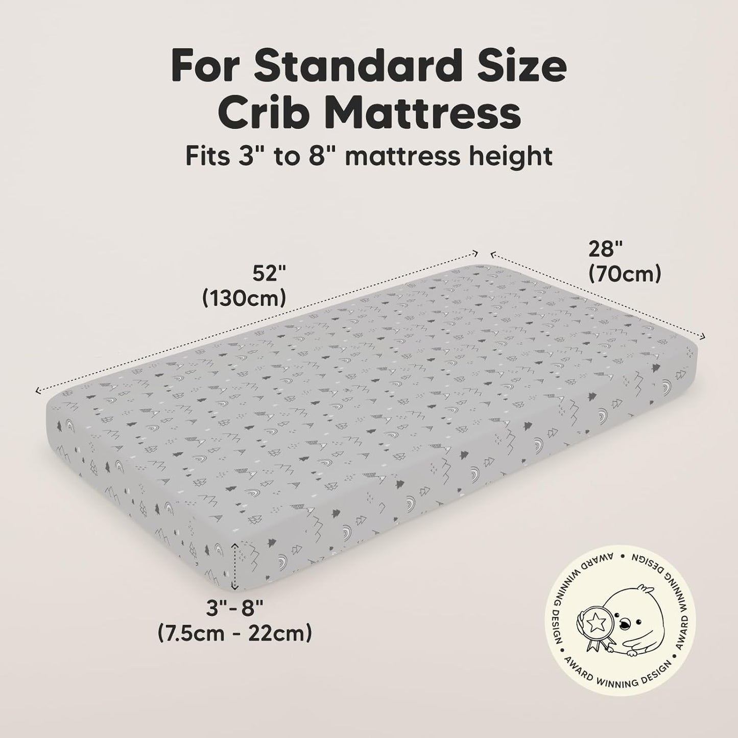 KeaBabies 2-Pack Baby Crib Sheets for Boys, Girls - 52x28 Viscose Derived from Bamboo Toddler Bed Sheets Neutral, Fitted Crib Mattress Cover for Standard Baby Bedding, Soft & Cozy (Woodland)