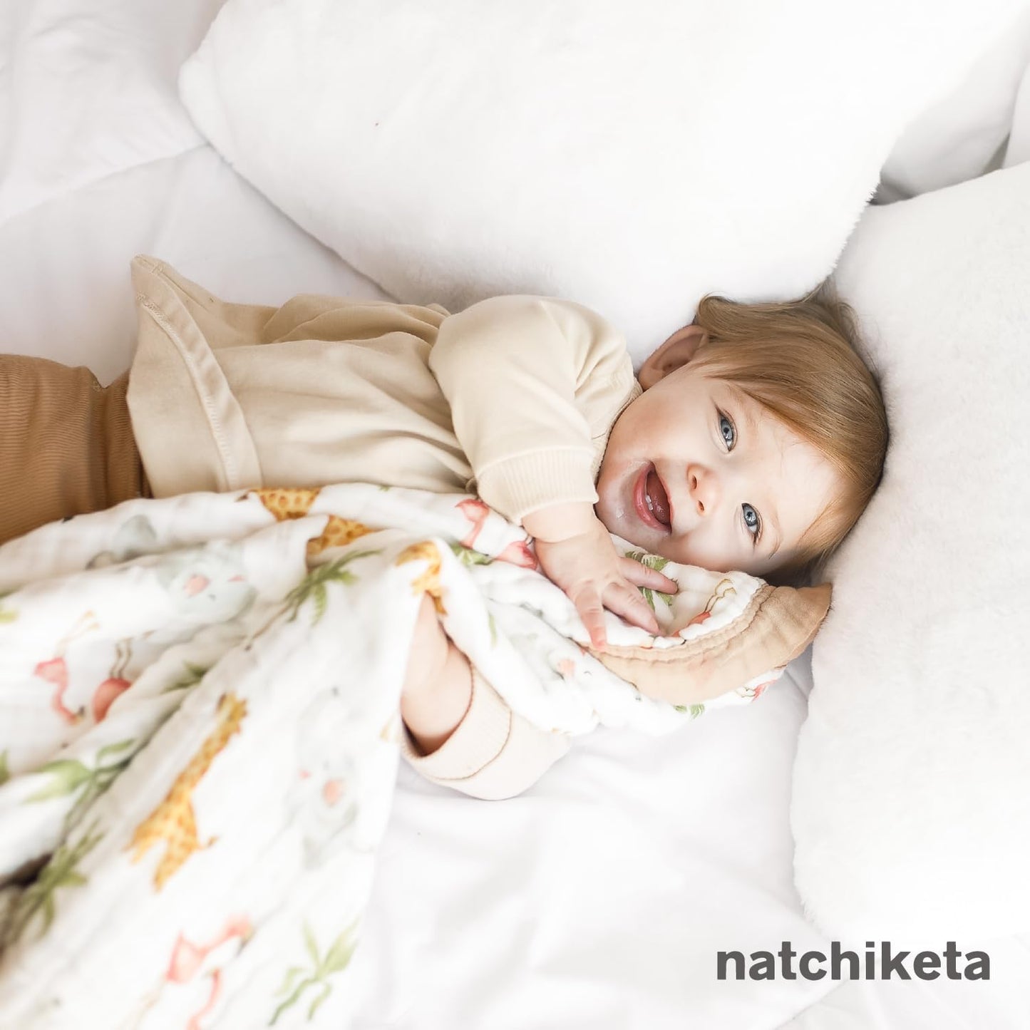 Organic Cotton Muslin Baby Blanket for Boys and Girls - Luxurious Soft Toddler Quilt for Swaddling - Gender Neutral Blankets Makes a Great Fairy Tale