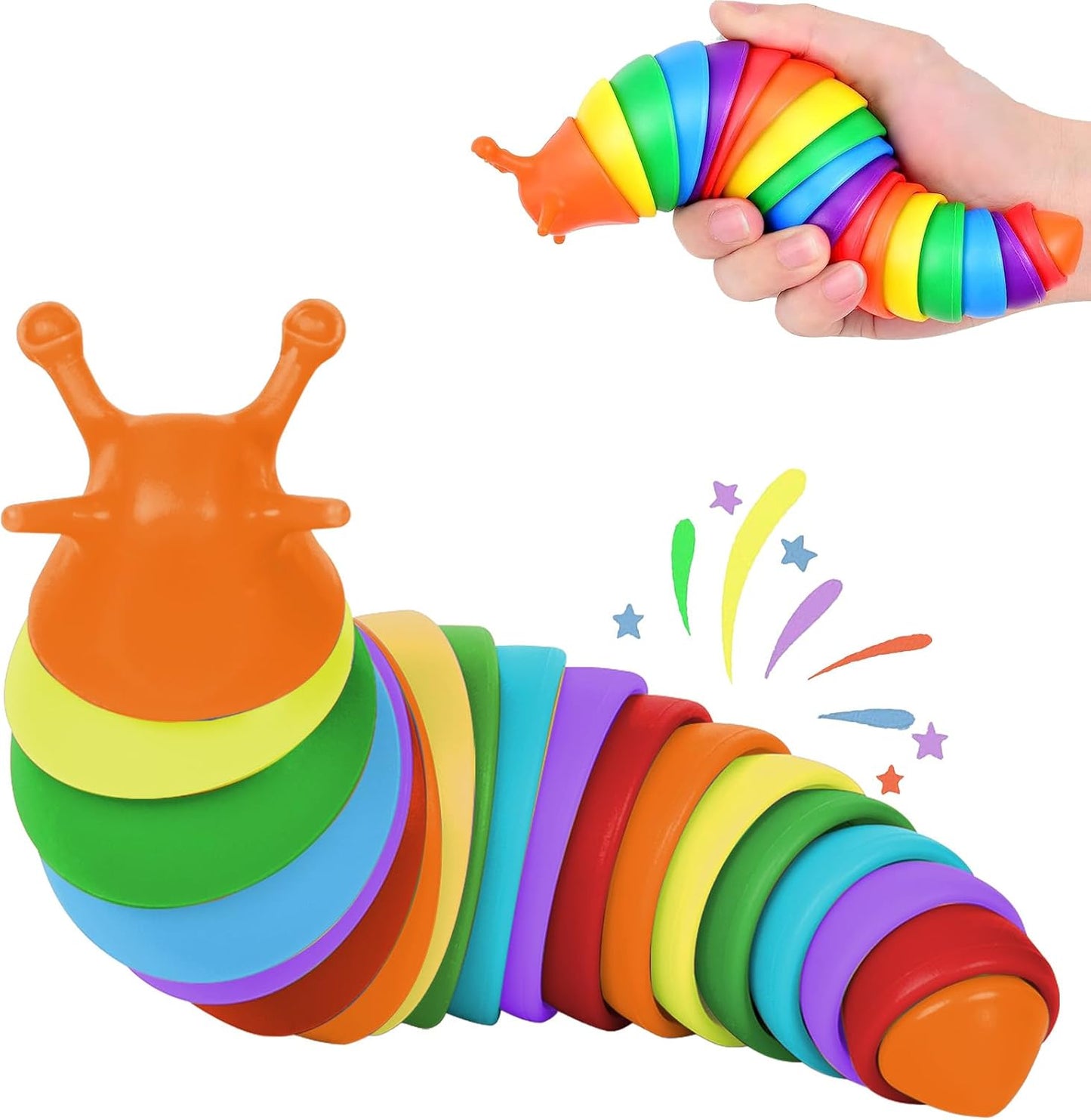 IFiwin Fidget Slug, Sensory Slug Fidget Toys for Autistic Kids & Adults, Autism Sensory Toys, Stress Toys, Toddler Toys, Stress Relief Party Favors Toy Birthday Gifts for Adults & Kids Ages 3+