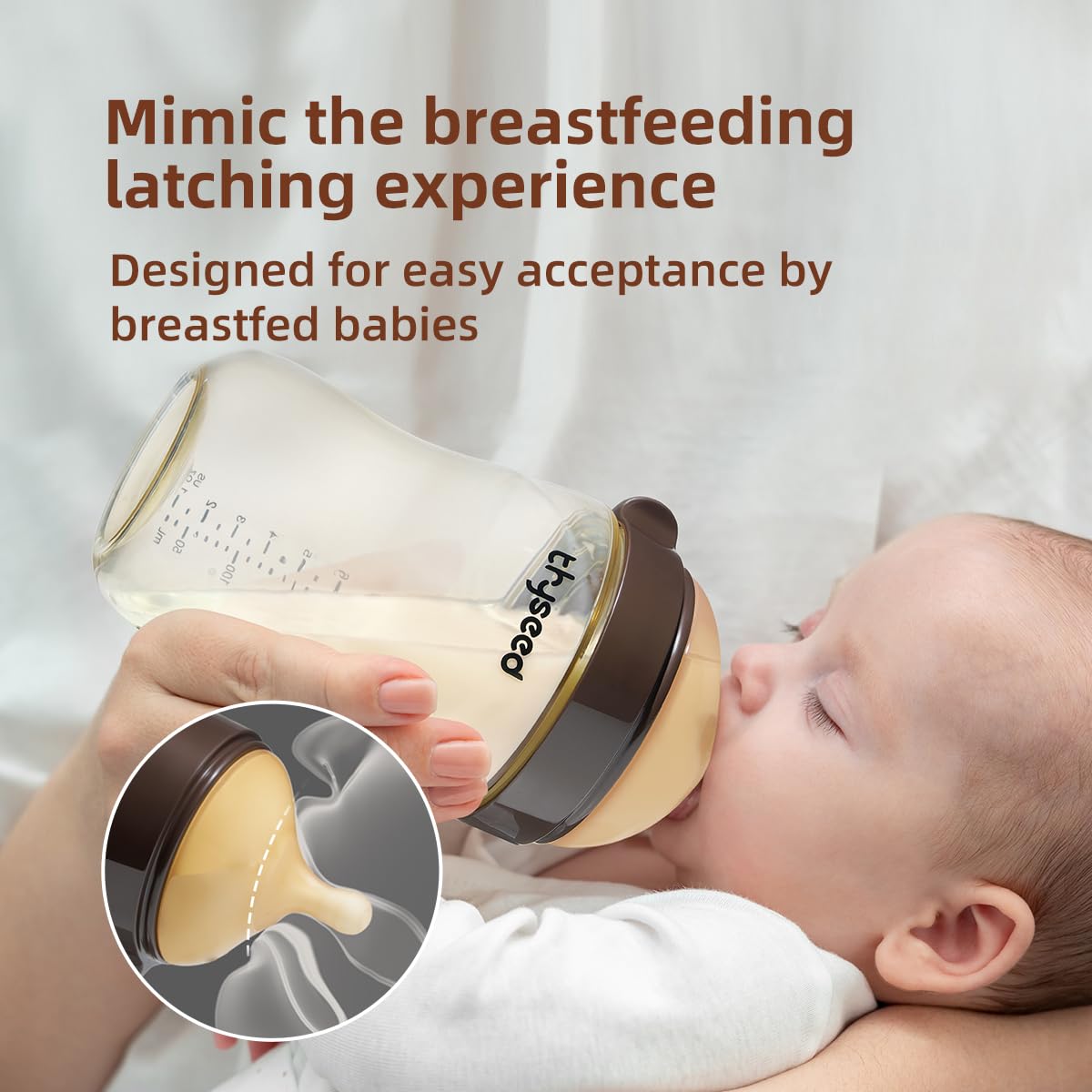 PPSU Natural Breast-Like Bottle with Nipple(10 Months+),10oz，1pack