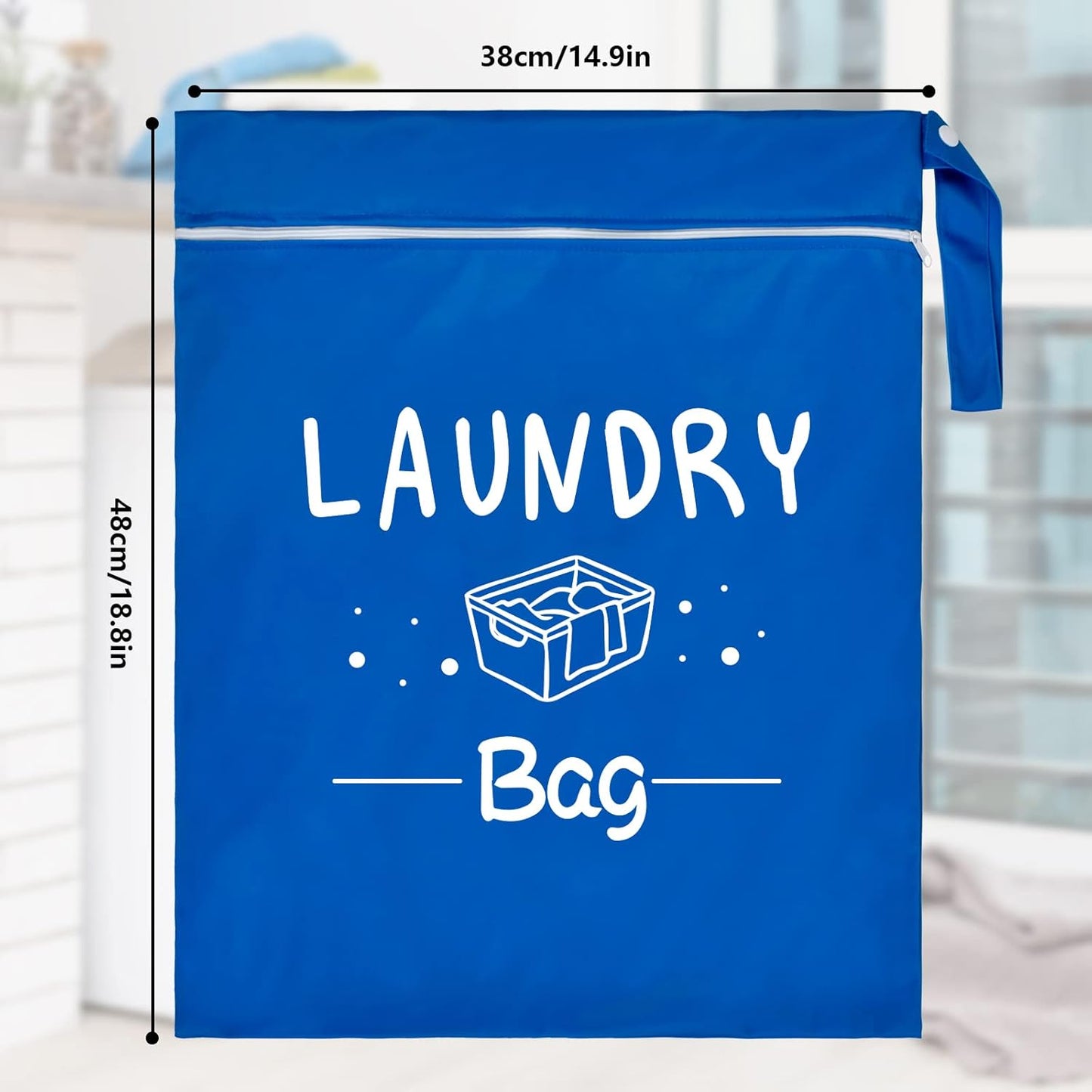 2 Pcs Large Travel Laundry Bag - Waterproof Wet Dry Washable for Dirty Clothes, Bathing Suit, Workout, Gym, Swimming, Yoga
