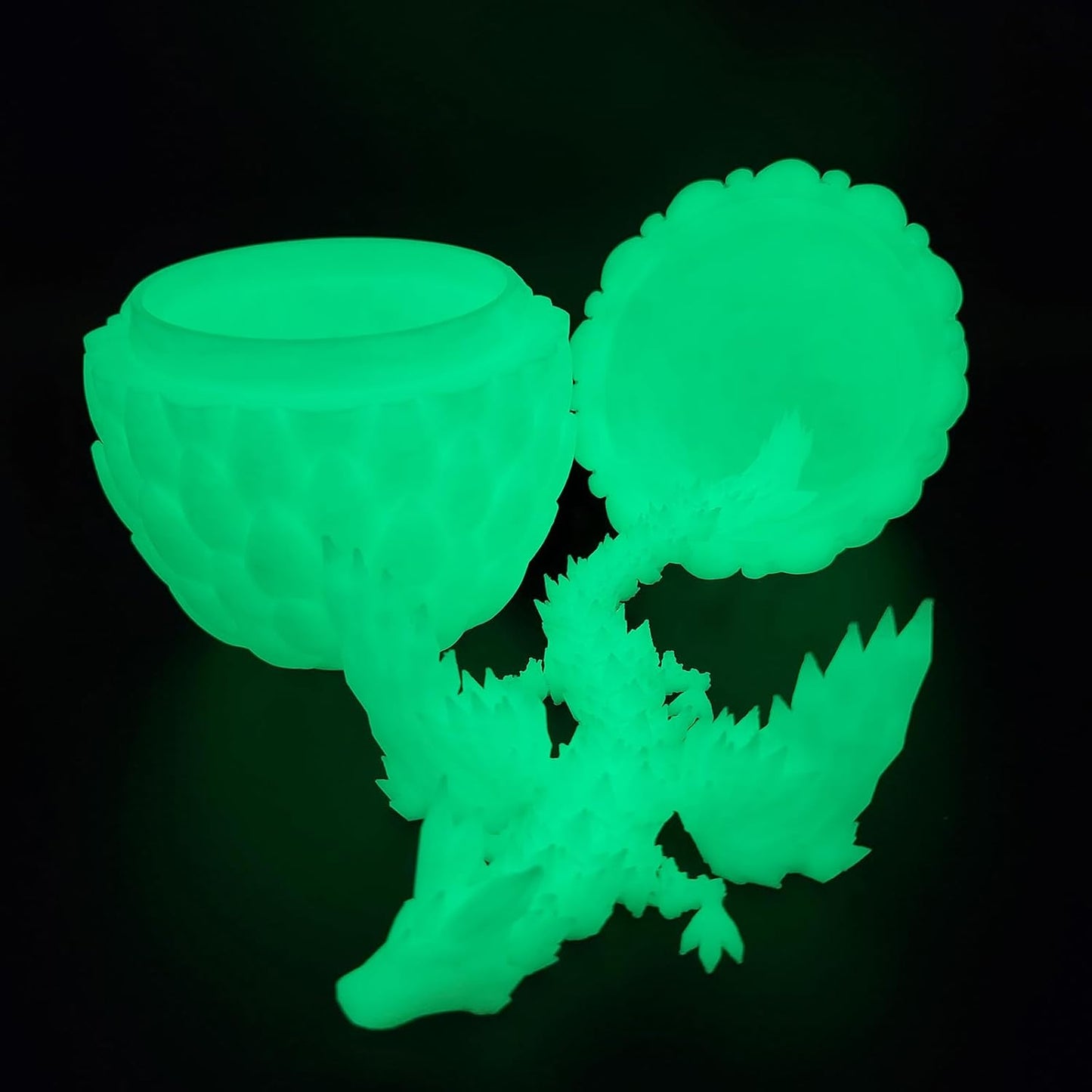 3D Printed Dragon Egg with Dragon Inside, Articulated Flying Dragon with Dragon Egg, Multi Color Winged Dragon, Crystal Dragon Fidget Toy, Home Office Décor, Easter Egg, Gift