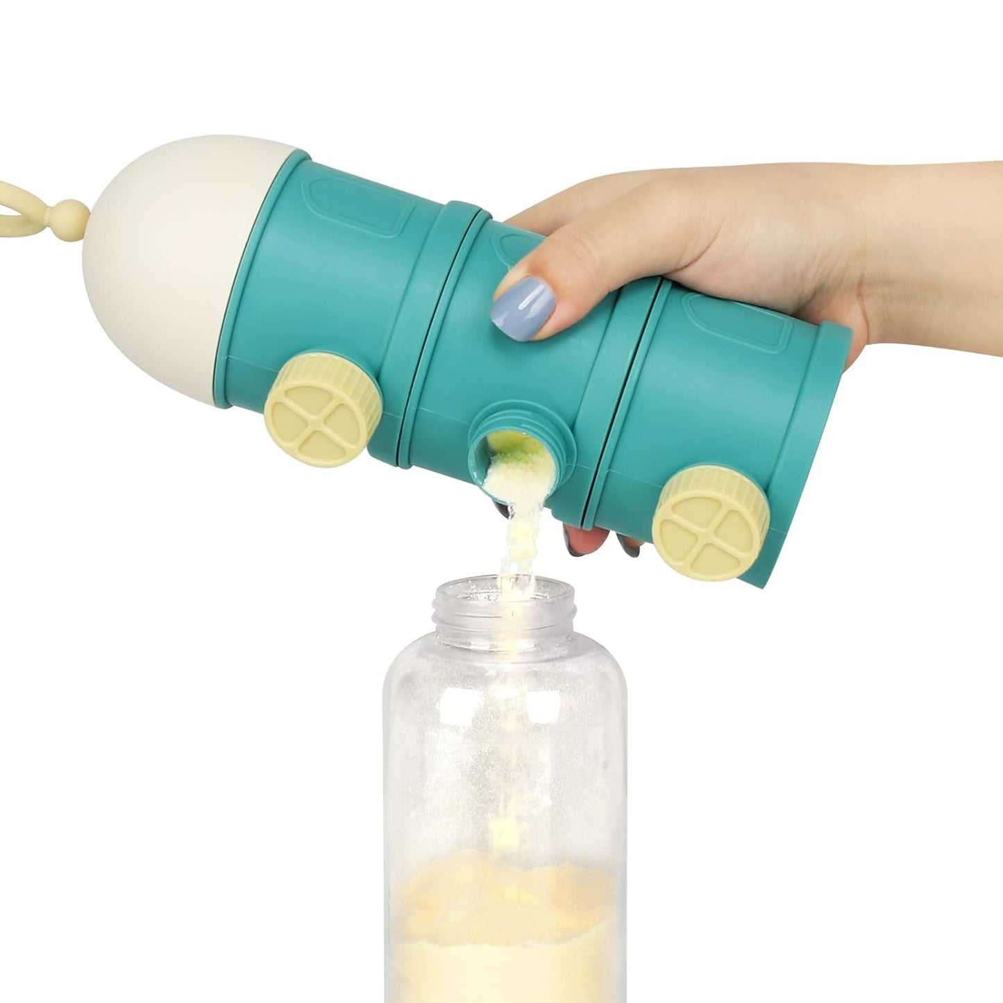 Accmor Formula Dispenser On The Go, 3 Layers Stackable Formula Container to Go, Non-Spill Portable Milk Powder Baby & Kids Snack Containerr, Green