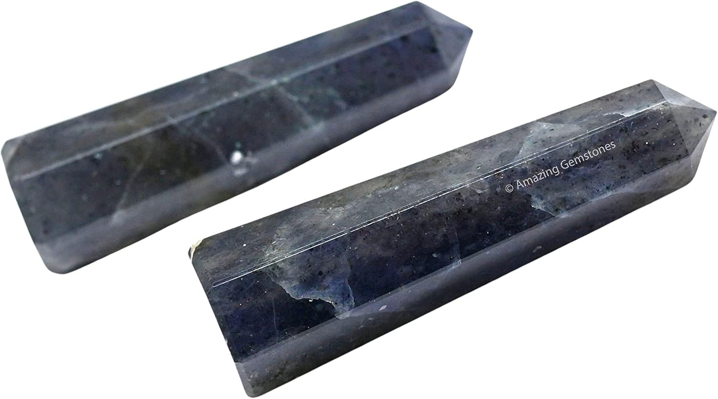 Amazing Gemstone Iolite Crystal Towers - Natural Healing Crystal Point Obelisk for Reiki Healing and Crystal Grid (2 Inch to 3 Inch)