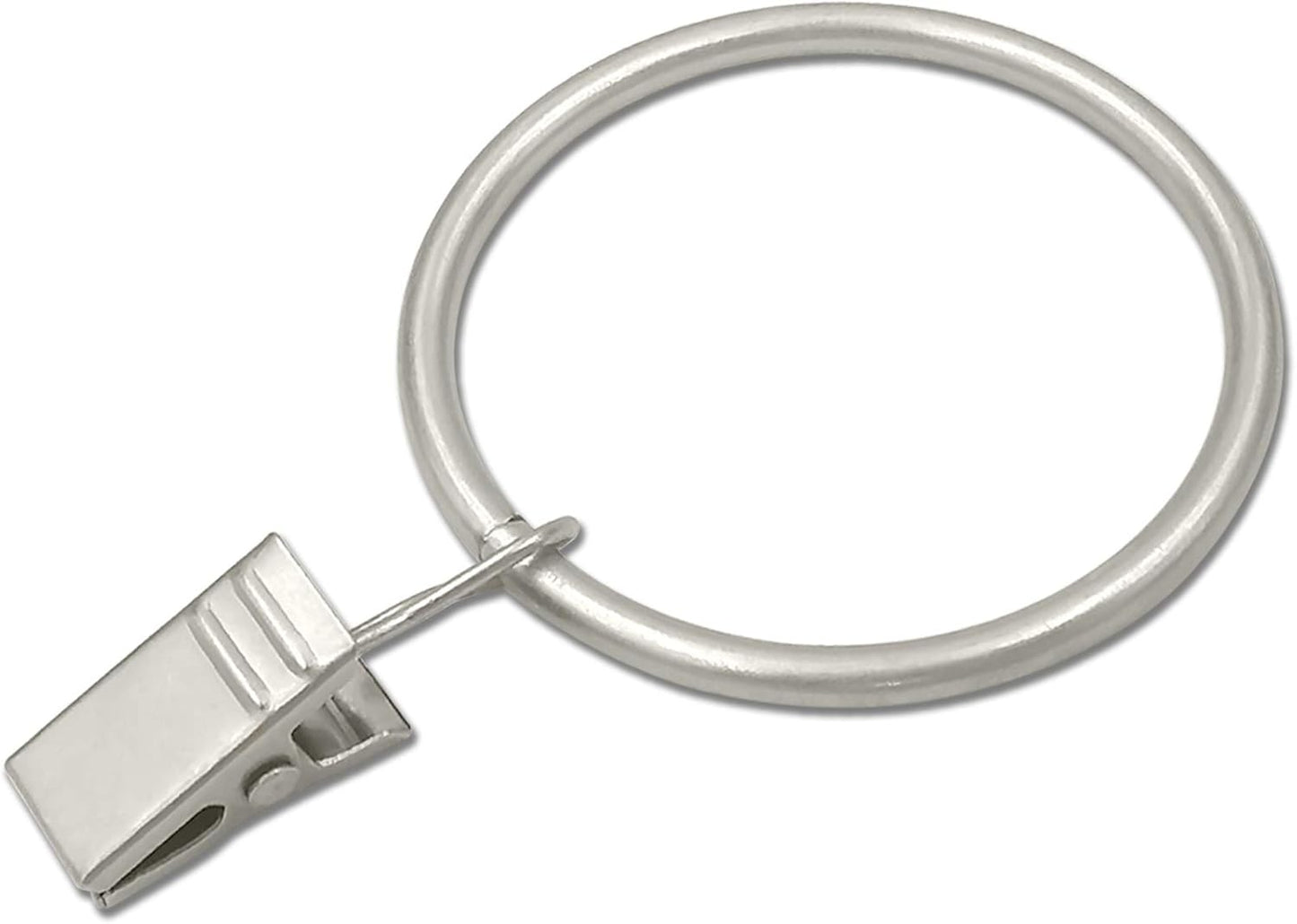 20 Pack Matte Silver Curtain Rings with Clips, Curtain Hooks Hangers Clip Rings for Hanging Drapes Bows Hat, Drapery Rings 1.77 in I D, Fits up to 1.5 in Diameter Curtain Rod.