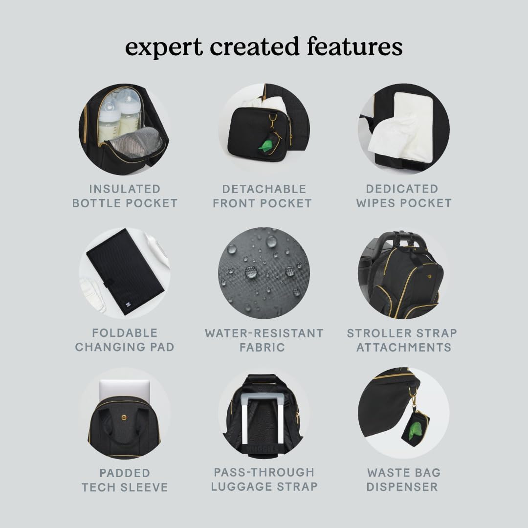 Huggies Signature Hug Pack Diaper Backpack, Black, O/S