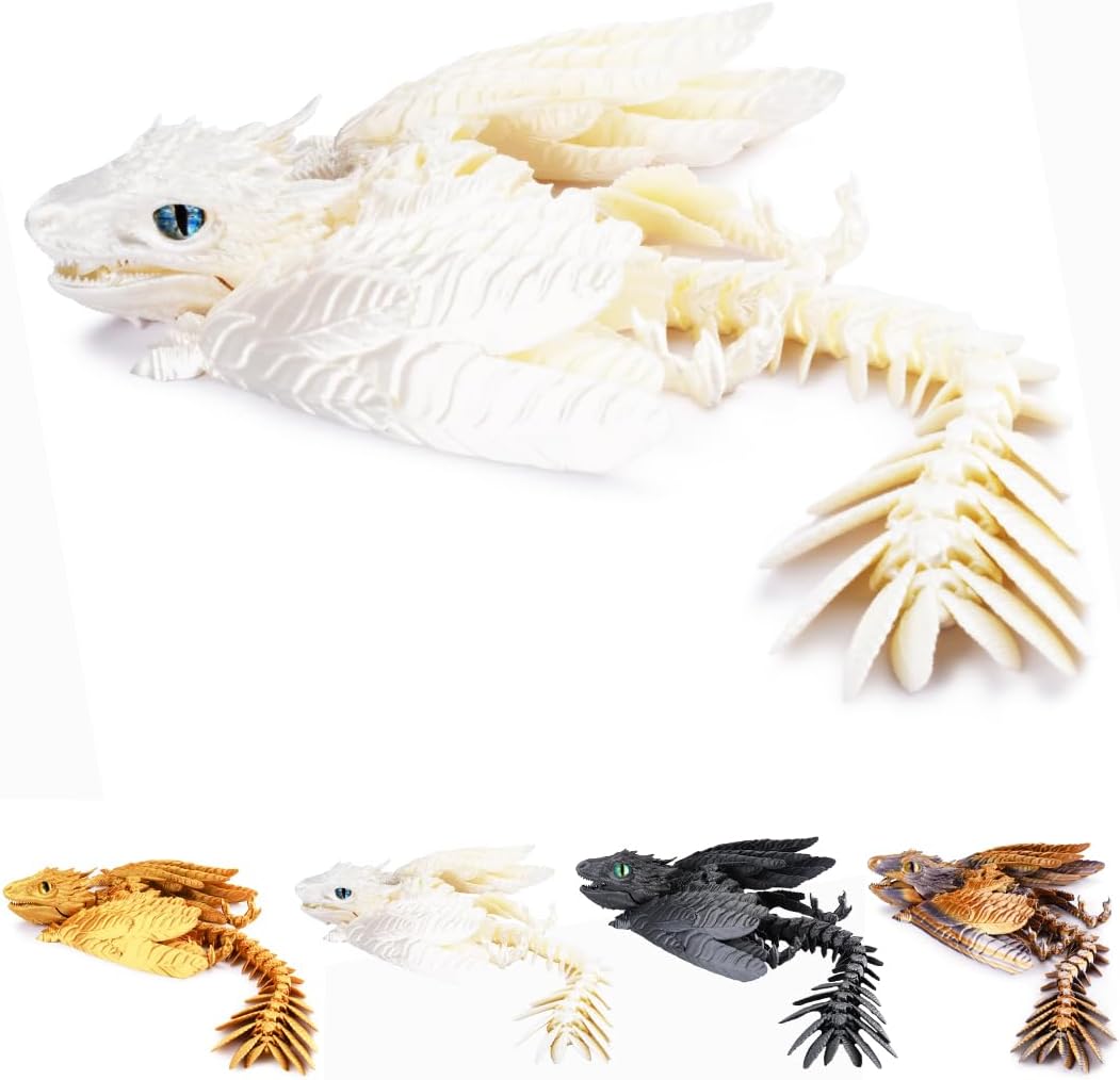 3D Printed Dragon, Feathered Wyvern Dragon, Articulated Dragon, Fidget Dragon Toys for Adult, Home Office Decor Executive Desk Toy