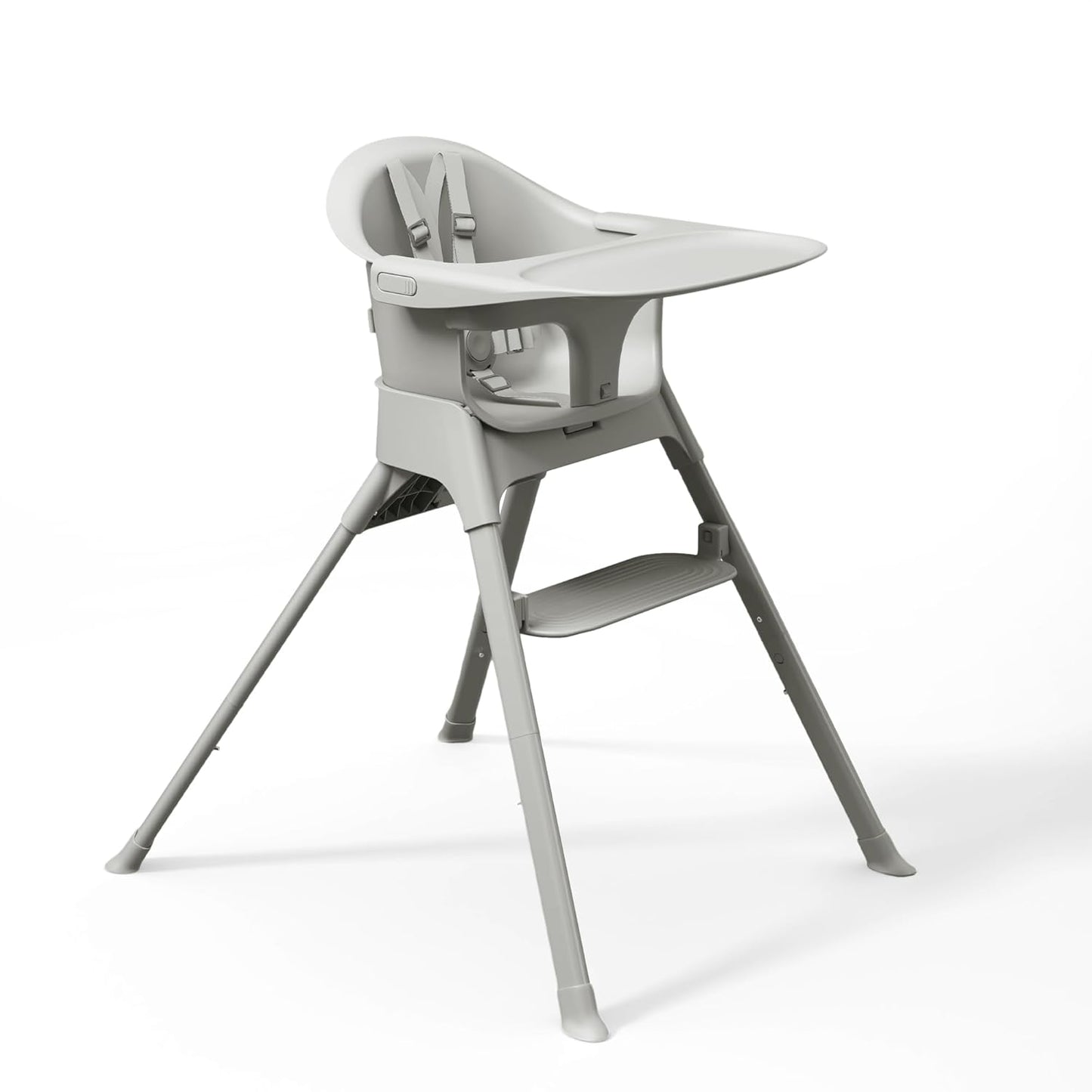 Mompush Olli 7-in-1 Convertible High Chair for Babies and Toddlers – Adjustable Height & Footrest, Dishwasher-Safe Tray, Compact Foldable Design for Easy Storage & Travel, Lightweight Yet Durable