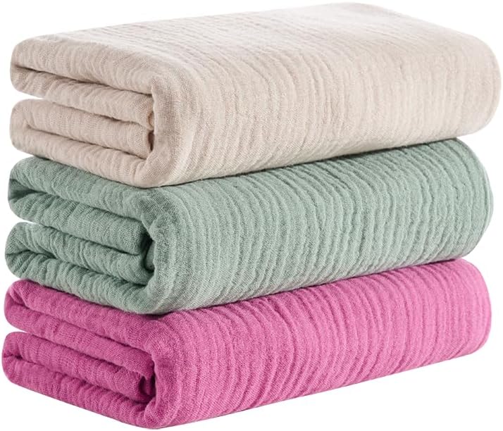 Baby Muslin Swaddle Blanket for Boys and Girls,4-Pack Breathable and Skin-Friendly,Wrap Soft Silky Cotton Muslin Swaddle Blankets (Rose Pink)