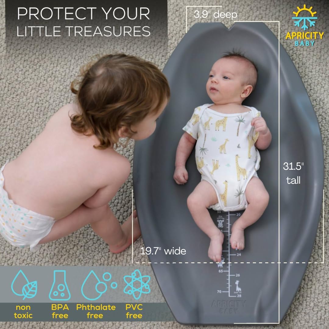 Apricity Baby Changing Pod- Grey - Waterproof Non-Slip Changing Pad Easy-to-Clean Diaper Changing Station for Dresser Tops Large Portable Wipeable Changing Pad for Newborns to Toddlers Diaper Changer