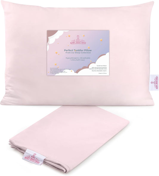 Kona's Perfect Pink Toddler Pillow - Softest Pillowcase - 13 x 18 Inch - Ages 2-3