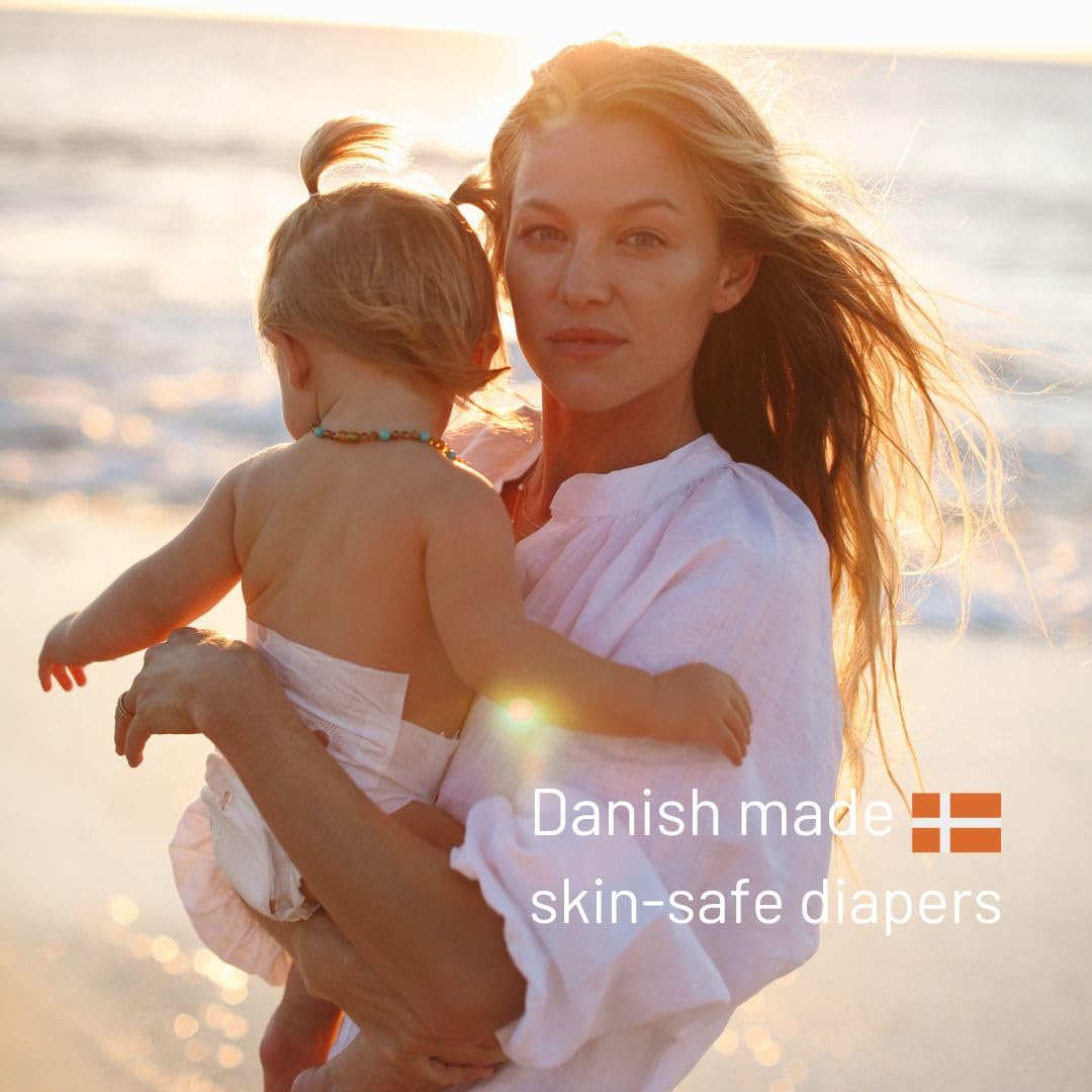 Joonya Baby Diapers, Size 2 S (7-13 lb) - 1 Bag of 30 - New Range - NonToxic, Eco-Friendly, Ultra Slim, Overnight Use - Made in Denmark