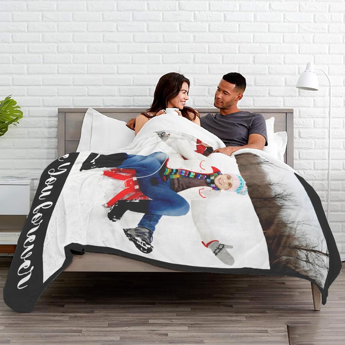 Ships Next Day, Custom Blankets with Photo, Personalized Blanket Using My Own Photo with Text, Customized Blankets with Picture, Personalized Gifts for Women Men Baby Child