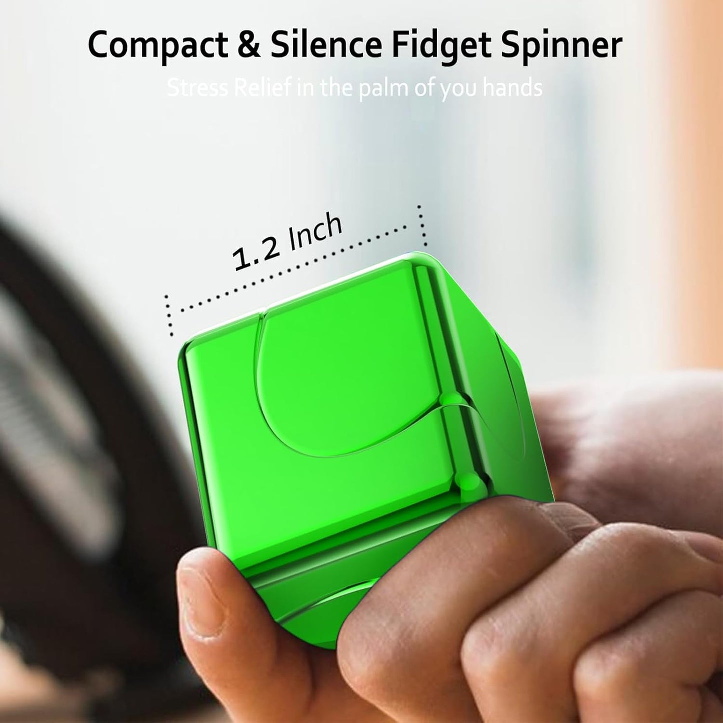 Infinity Gear Fidget Spinner for Kid Adult, Transformable Spinning Top Metallic Fidget Toys for Anti-Anxiety Stress Relief Autism ADHD, 2-in-1 Cube Focus Toy for Desktop Office Classroom Green